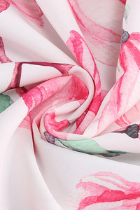 One Shoulder Floral Cut Out Ruffles Midi Dress