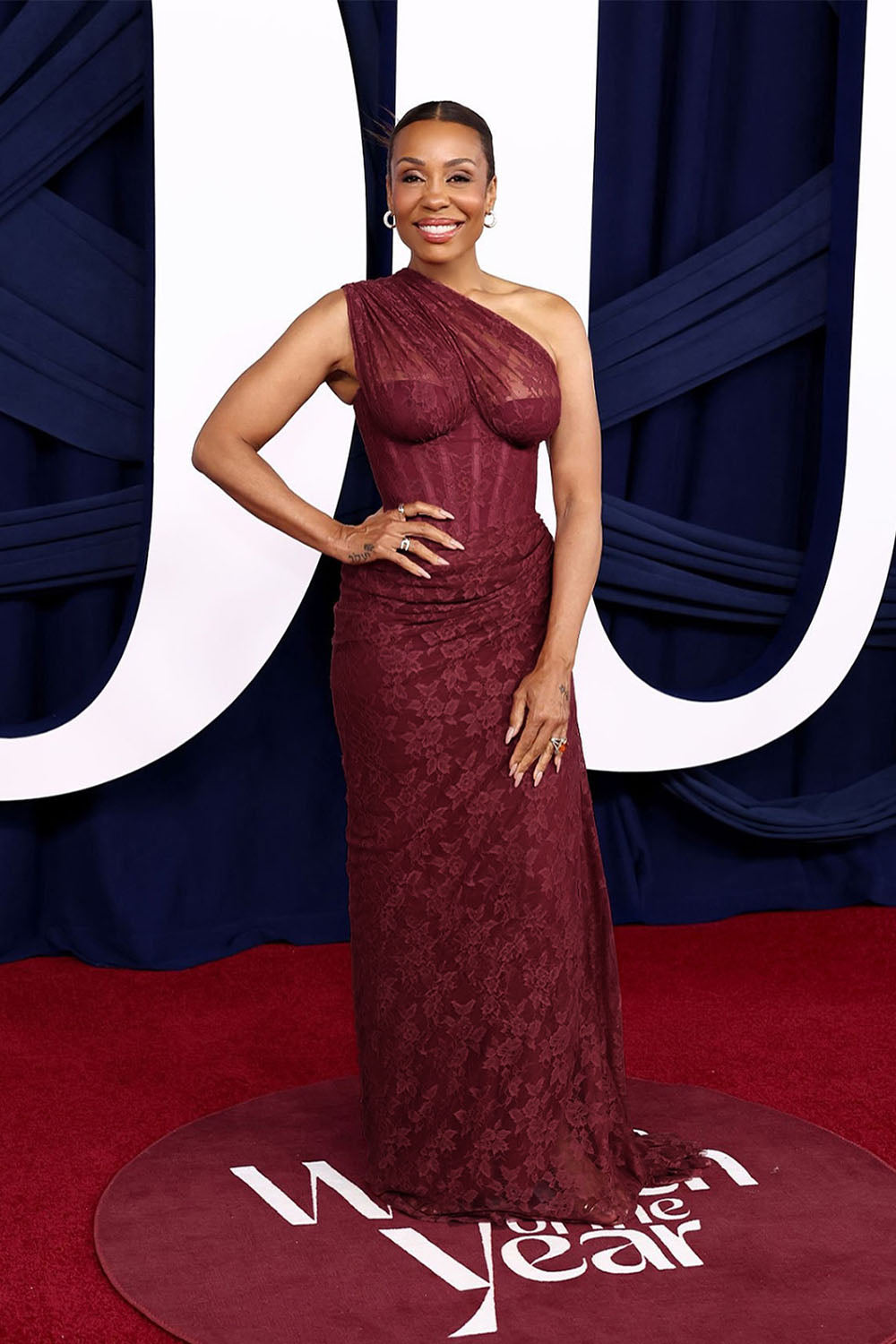 One Shoulder Lace Maxi Dress