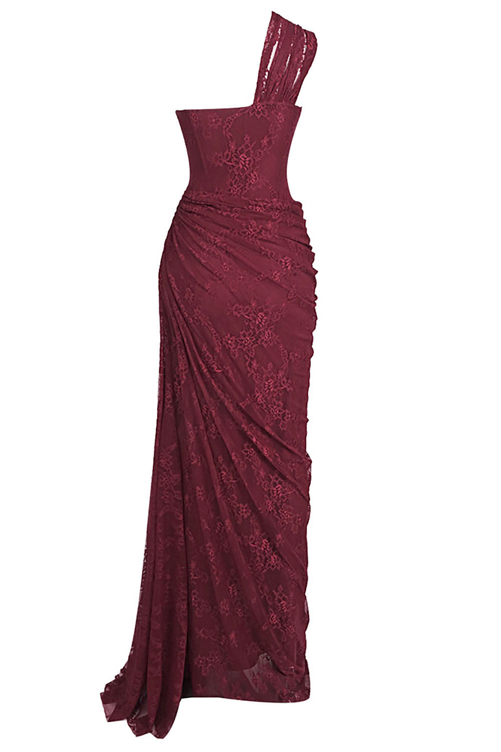 One Shoulder Lace Maxi Dress
