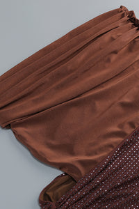 One Shoulder Slinky Diamante Mini Dress