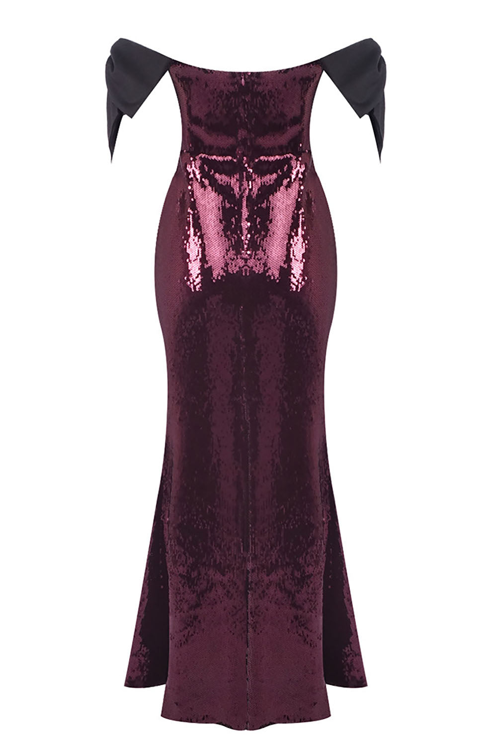 One Shoulder Bow Sequin Maxi Dress