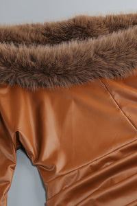 One Shoulder Faux Leather Mini Dress