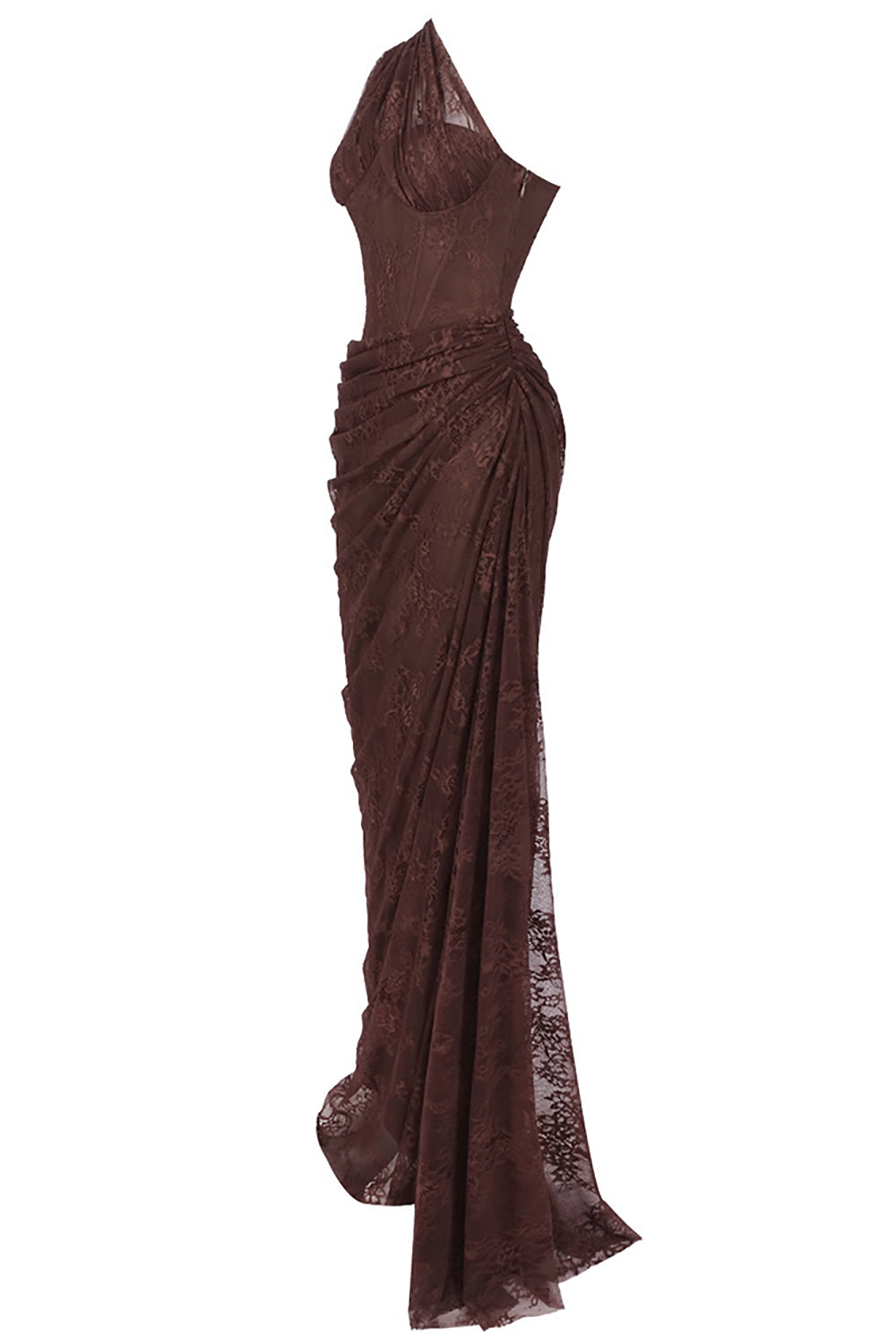 One Shoulder Lace Maxi Dress