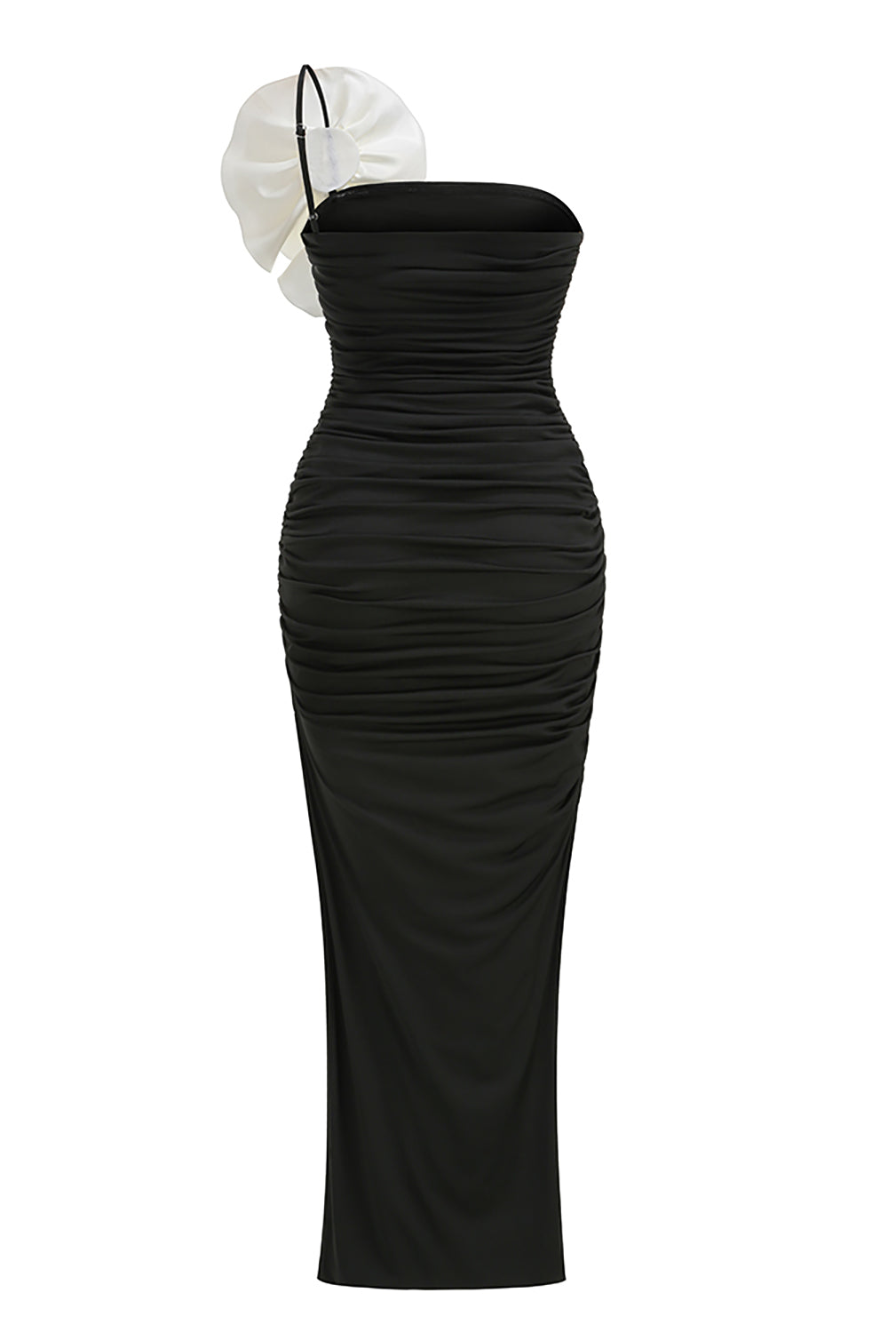 One Shoulder Peony Ruffle Gown