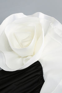 One Shoulder Peony Ruffle Gown