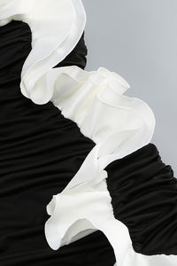 One Shoulder Peony Ruffle Gown