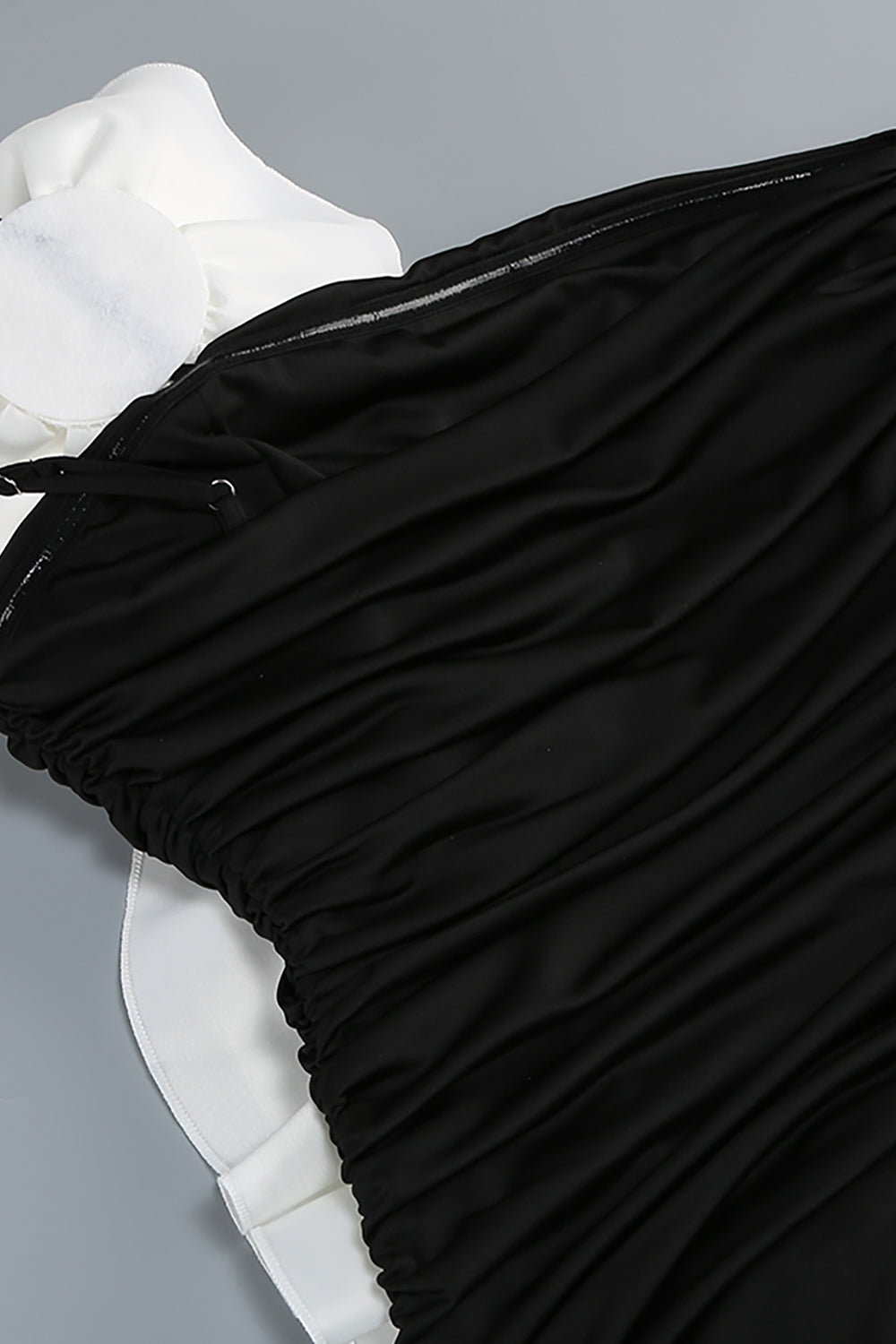 One Shoulder Peony Ruffle Gown