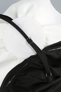 One Shoulder Peony Ruffle Gown