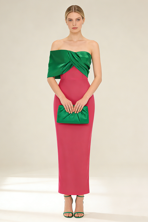 One shoulder Column Maxi Dress