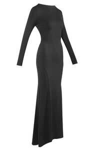 Open-Back Buckle-Embellished Maxi Dress