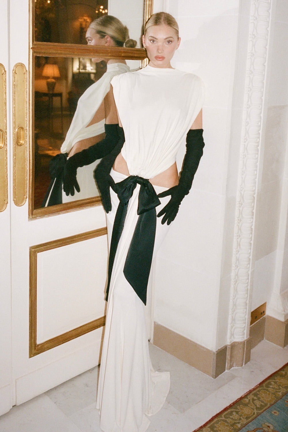 Open Back Bow Jersey Dress