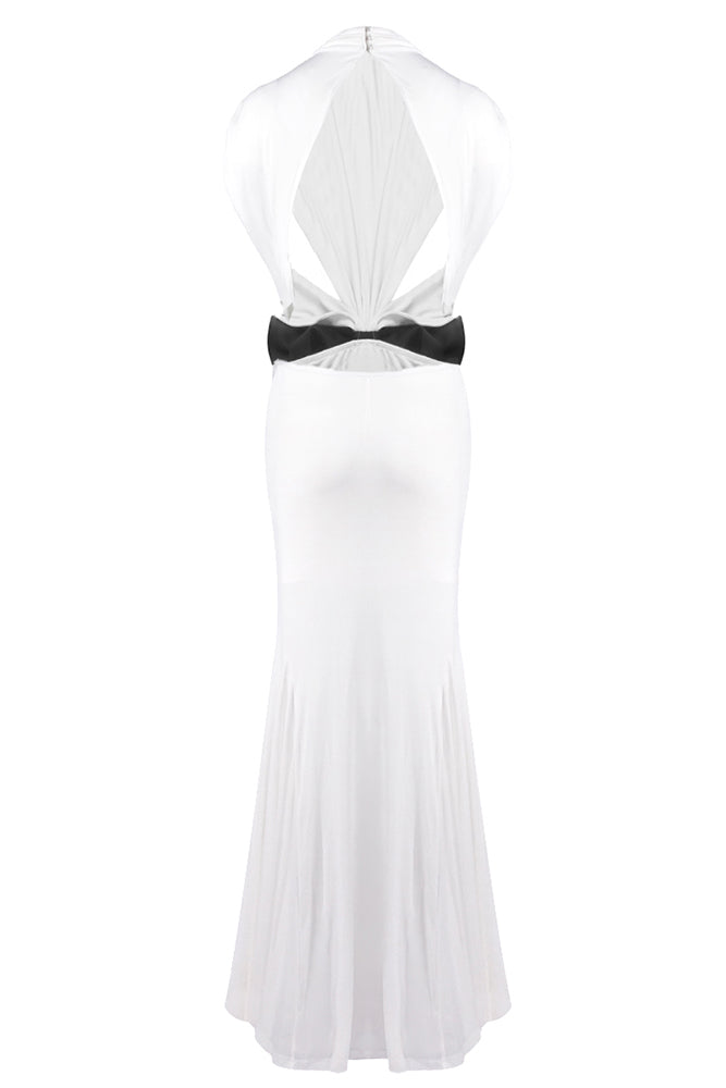 Open Back Bow Jersey Dress