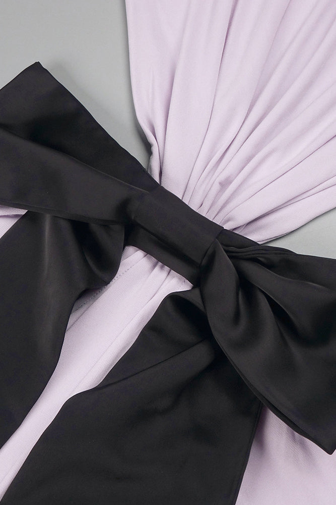 Open Back Bow Jersey Dress