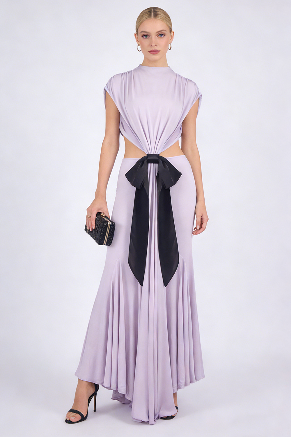 Open Back Bow Jersey Dress