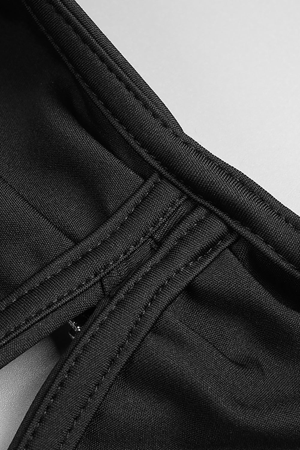 Padded-shoulder Mesh Panel-insert Gown