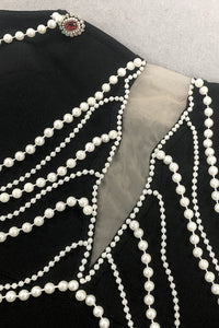 Robe bandage incrustée de perles