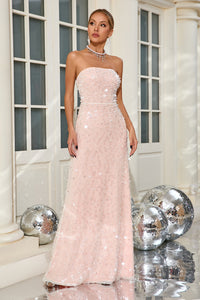 Pearl Sequin Embroidered Gown