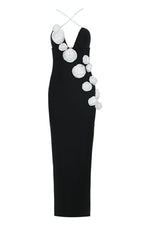 Pearl Strappy Flower Maxi Bandage Dress