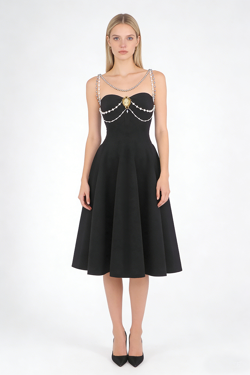 Pearl Chain Decor A-line Dress