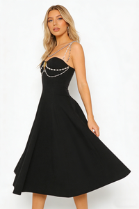 Pearl Chain Decor A-line Dress