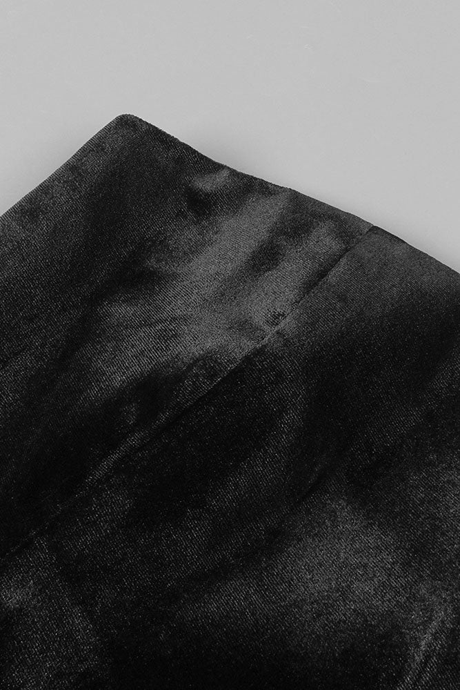 Strapless Petal Layerd Velvet Mini Dress