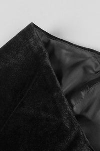 Strapless Petal Layerd Velvet Mini Dress