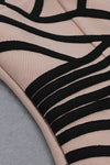 One-shoulder Striped Split Bandage Dress - Chicida
