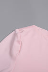 Pink Rosette Long Sleeve Mini Dress