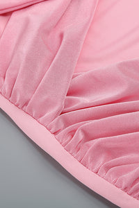 Mini-robe cache-cœur rose à joint torique