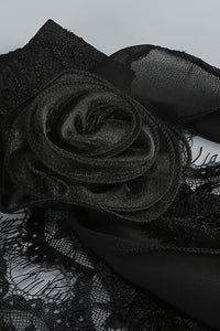 Plunge Neckline Lace Frill Maxi Dress