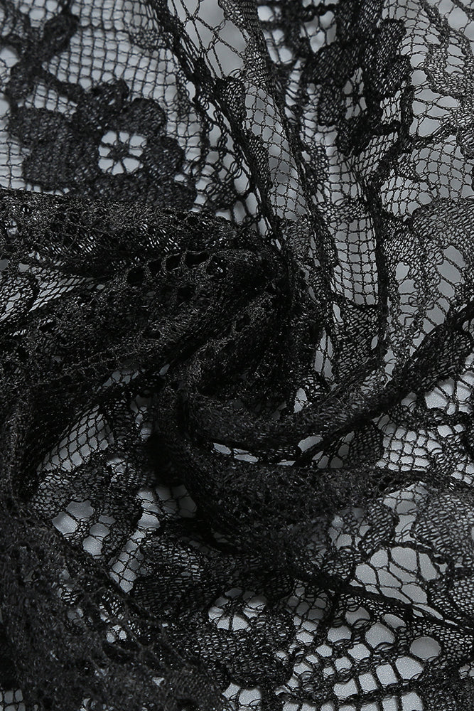 Plunge Neckline Lace Frill Maxi Dress