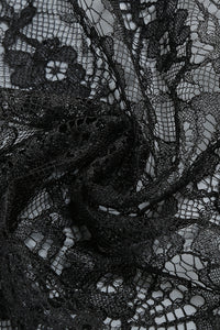 Plunge Neckline Lace Frill Maxi Dress