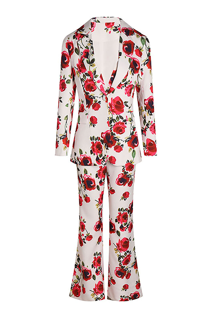 Ensemble trois pièces blazer fleuri et pantalon Portia