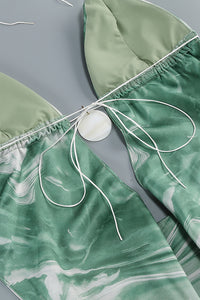 Printed Open Back Halter Top and Skirts