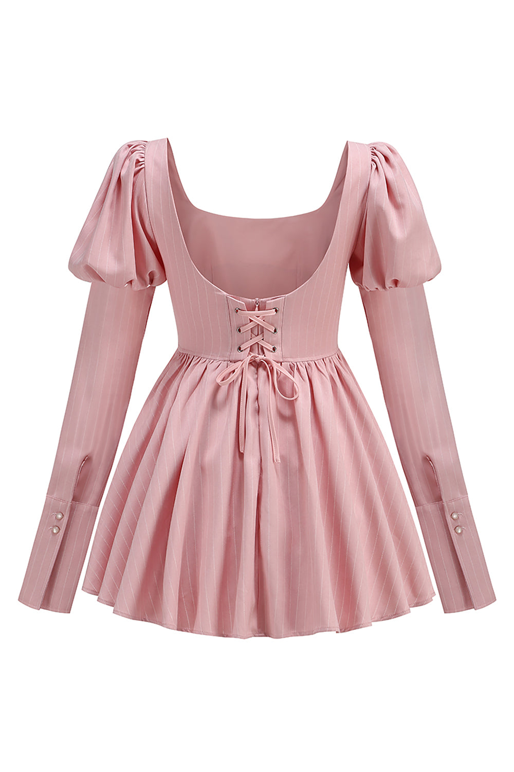 Puff Sleeve Sequin Corset Mini Dress in Pink Gray