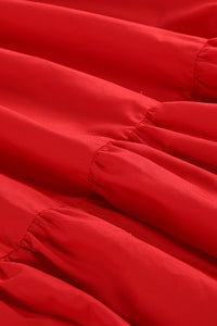 Puff Sleeve Lace Up Aline Dress