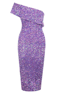 Shiny Sequin Embellished Midi Dress