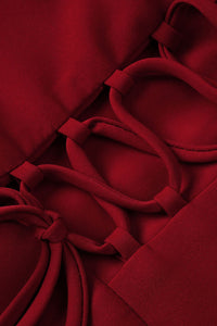 Red Strapless Corset Draped Gown