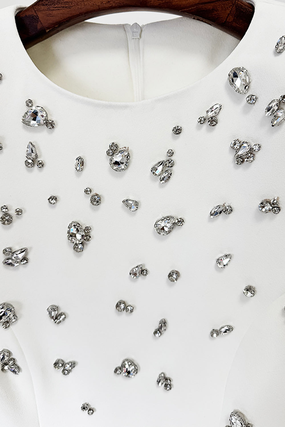 Long Sleeve Rhinestone-embellished Gown