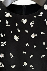 Long Sleeve Rhinestone-embellished Gown