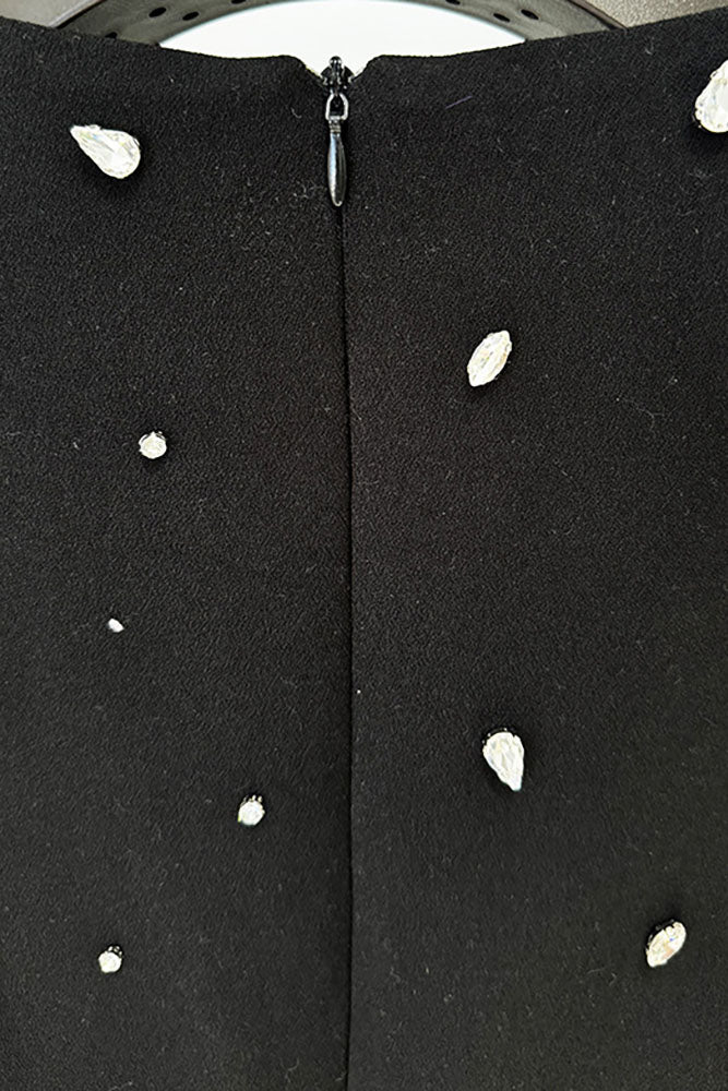 Long Sleeve Rhinestone-embellished Gown