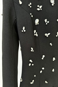 Long Sleeve Rhinestone-embellished Gown