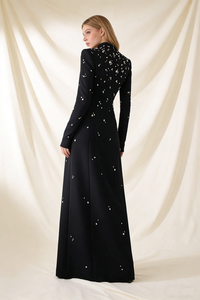 Long Sleeve Rhinestone-embellished Gown