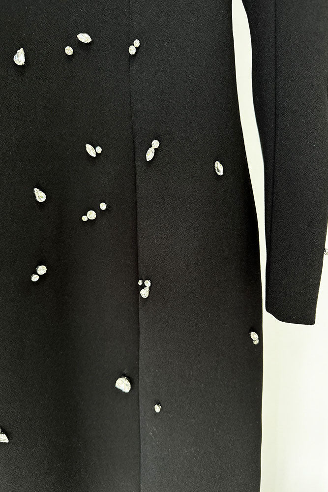 Long Sleeve Rhinestone-embellished Gown