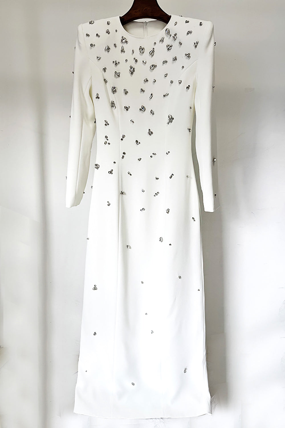 Long Sleeve Rhinestone-embellished Gown