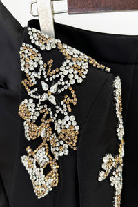 Rhinestone Wide-leg Blazer Pants Set