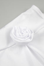 Rose Applique Flower Asymmetric Dress