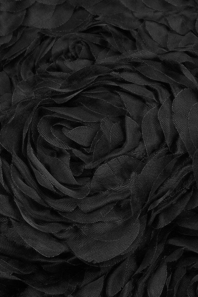 Rosette Applique Mermaid Maxi Dress