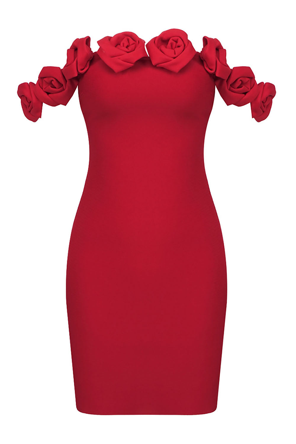 off the shoulder bandage dress Rosette Off The Shoulder Short Bandage Dress – CHICIDA