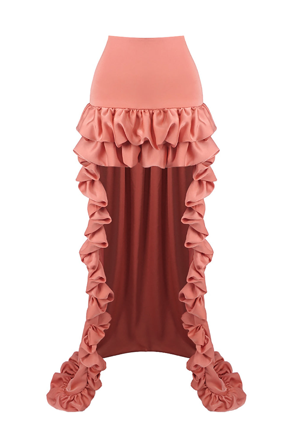 Ruffled High-Low Skirt